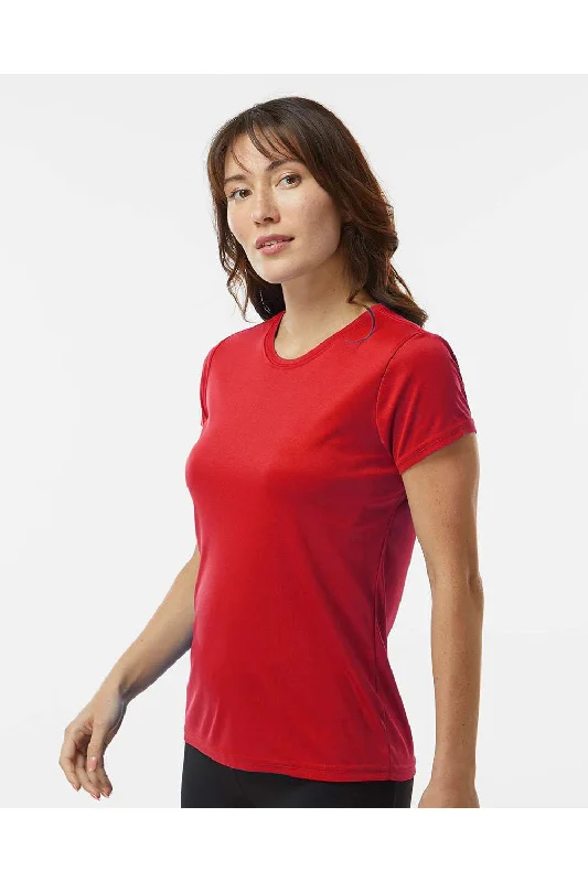 Paragon Womens Islander Performance Moisture Wicking Short Sleeve Crewneck T-Shirt - Red - NEW