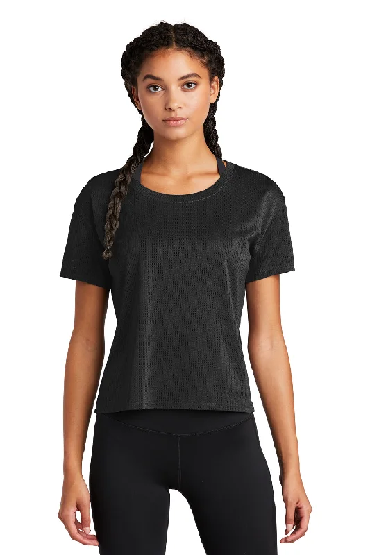 Sport-Tek Womens Draft Crop Short Sleeve Crewneck T-Shirt - Black