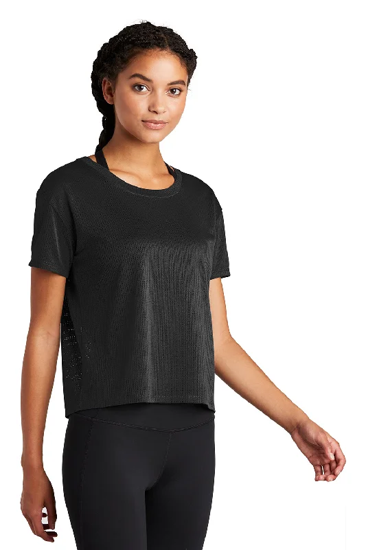 Sport-Tek Womens Draft Crop Short Sleeve Crewneck T-Shirt - Black