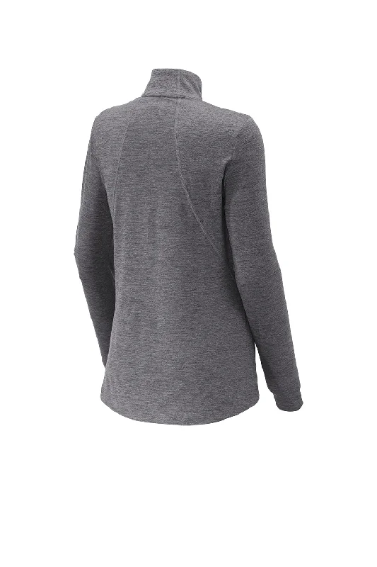 Sport-Tek Womens Exchange 1.5 Long Sleeve 1/4 Zip T-Shirt - Heather Grey