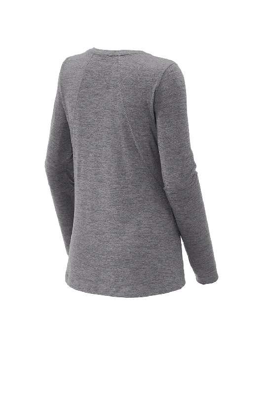 Sport-Tek Womens Exchange 1.5 Long Sleeve Crewneck T-Shirt - Heather Grey