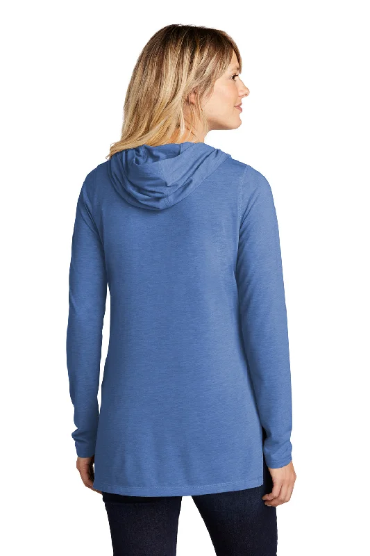 Sport-Tek Womens Moisture Wicking Cowl Neck Long Sleeve T-Shirt - Heather True Royal Blue