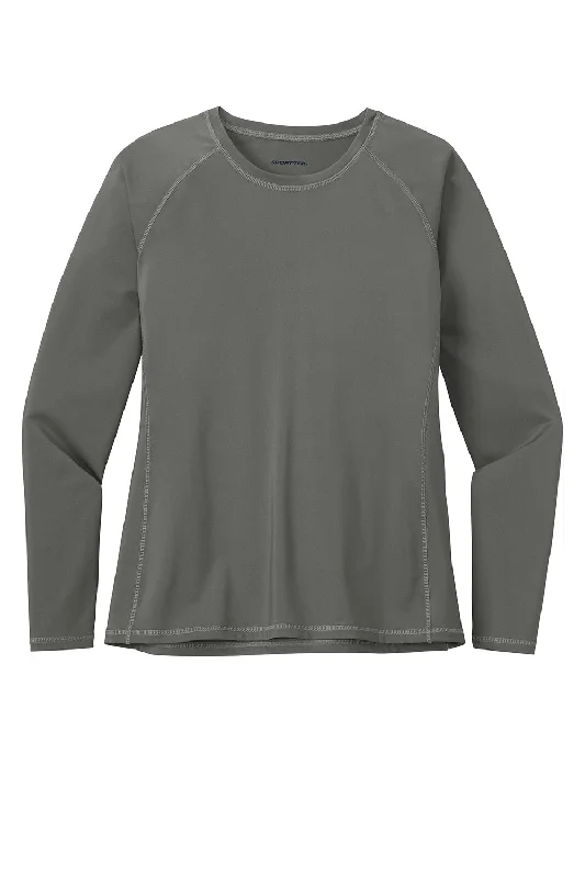 Sport-Tek Womens Rashguard Moisture Wicking Long Sleeve Crewneck T-Shirt - Dark Smoke Grey