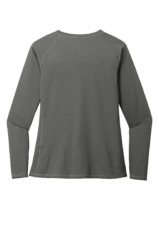 Sport-Tek Womens Rashguard Moisture Wicking Long Sleeve Crewneck T-Shirt - Dark Smoke Grey