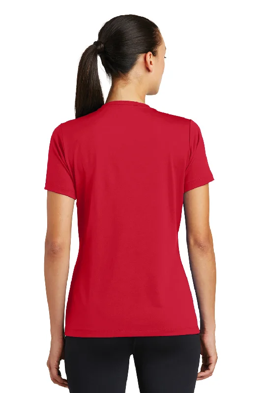 Sport-Tek Womens Tough Moisture Wicking Short Sleeve Crewneck T-Shirt - Deep Red - Closeout