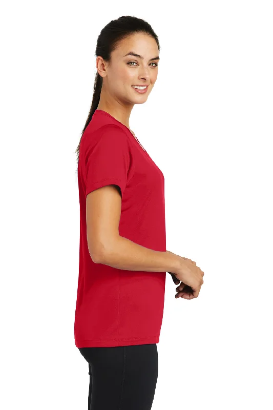 Sport-Tek Womens Tough Moisture Wicking Short Sleeve Crewneck T-Shirt - Deep Red - Closeout