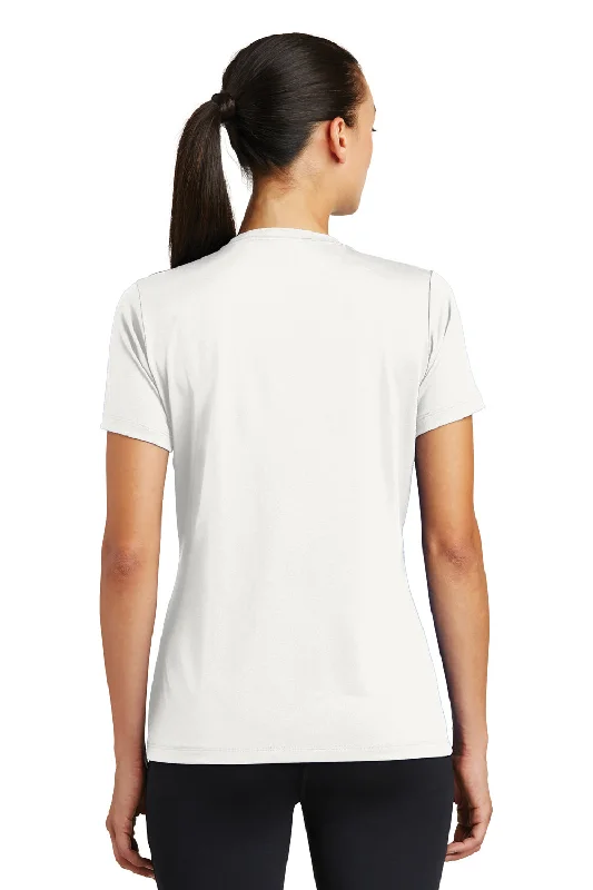 Sport-Tek Womens Tough Moisture Wicking Short Sleeve Crewneck T-Shirt - White - Closeout