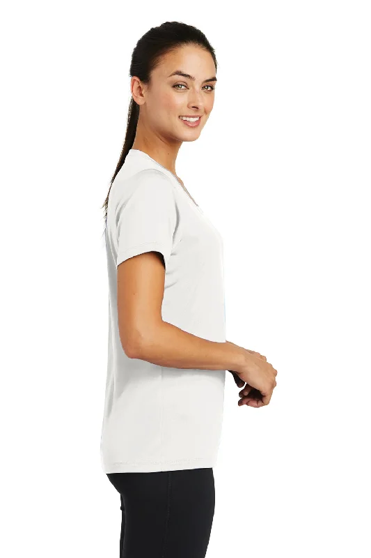 Sport-Tek Womens Tough Moisture Wicking Short Sleeve Crewneck T-Shirt - White - Closeout