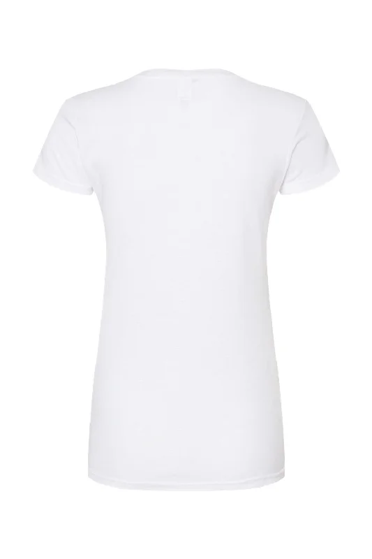 Tultex Womens Fine Jersey Slim Fit Short Sleeve Crewneck T-Shirt - White - NEW