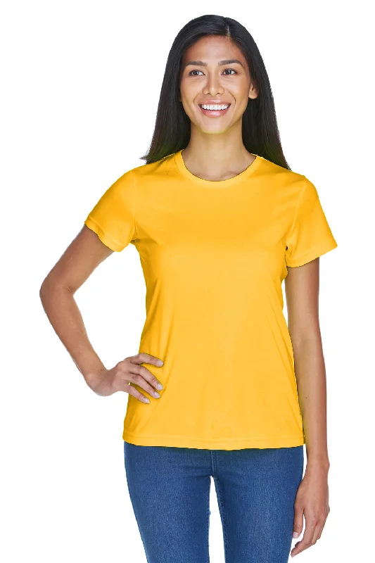 UltraClub Womens Cool & Dry Performance Moisture Wicking Short Sleeve Crewneck T-Shirt - Gold