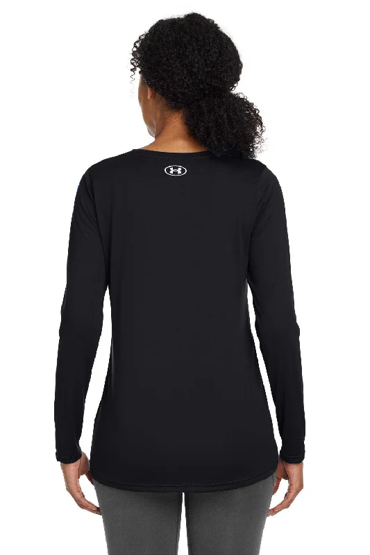 Under Armour Womens Team Tech Moisture Wicking Long Sleeve Crewneck T-Shirt - Black