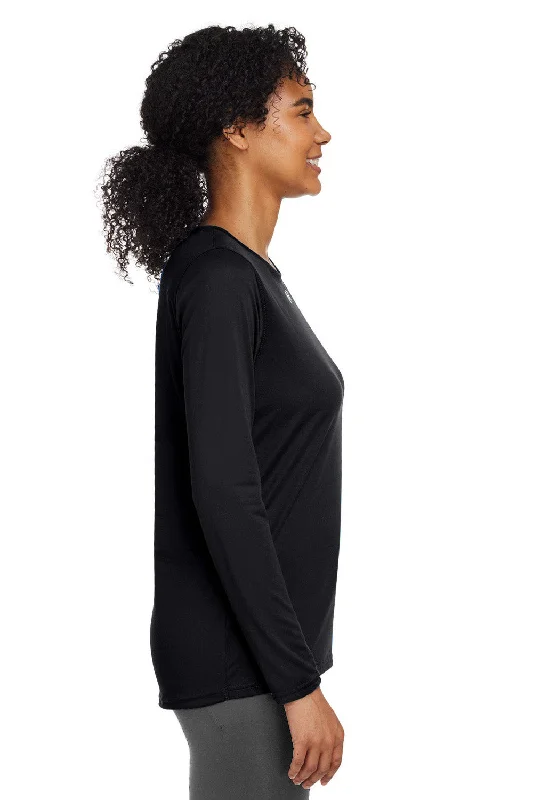 Under Armour Womens Team Tech Moisture Wicking Long Sleeve Crewneck T-Shirt - Black