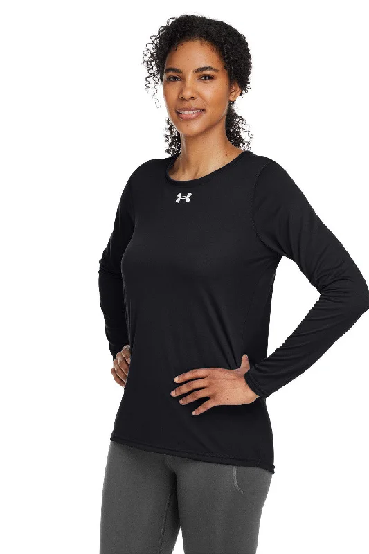 Under Armour Womens Team Tech Moisture Wicking Long Sleeve Crewneck T-Shirt - Black