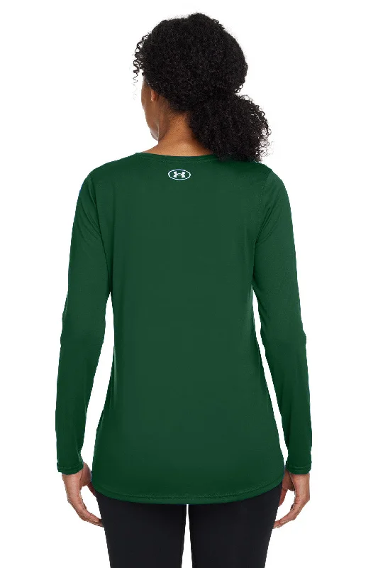 Under Armour Womens Team Tech Moisture Wicking Long Sleeve Crewneck T-Shirt - Forest Green