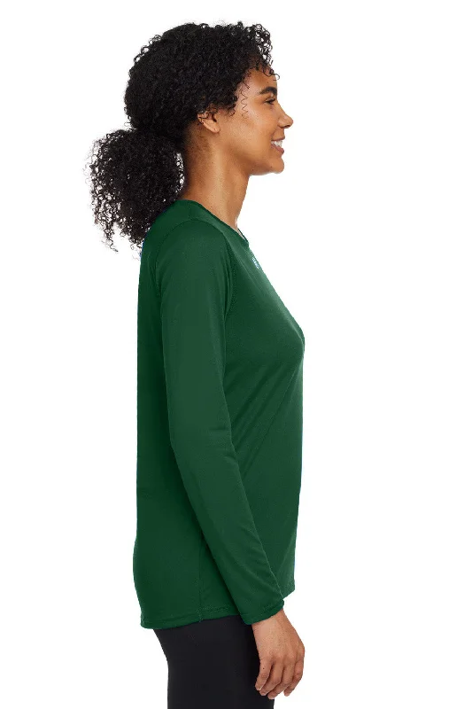 Under Armour Womens Team Tech Moisture Wicking Long Sleeve Crewneck T-Shirt - Forest Green