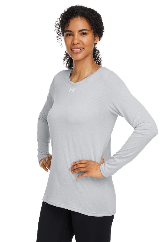 Under Armour Womens Team Tech Moisture Wicking Long Sleeve Crewneck T-Shirt - Mod Grey