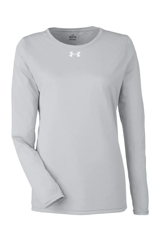 Under Armour Womens Team Tech Moisture Wicking Long Sleeve Crewneck T-Shirt - Mod Grey