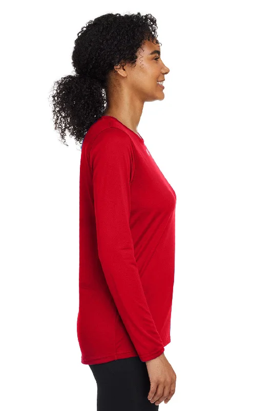 Under Armour Womens Team Tech Moisture Wicking Long Sleeve Crewneck T-Shirt - Red