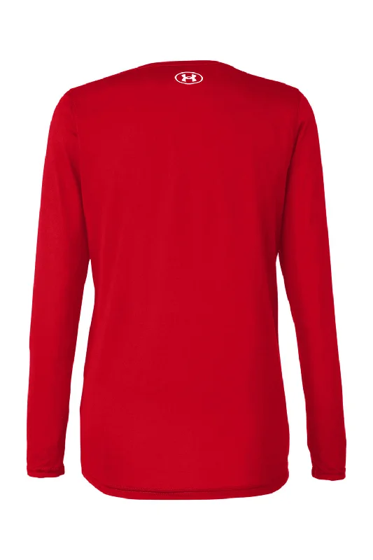 Under Armour Womens Team Tech Moisture Wicking Long Sleeve Crewneck T-Shirt - Red