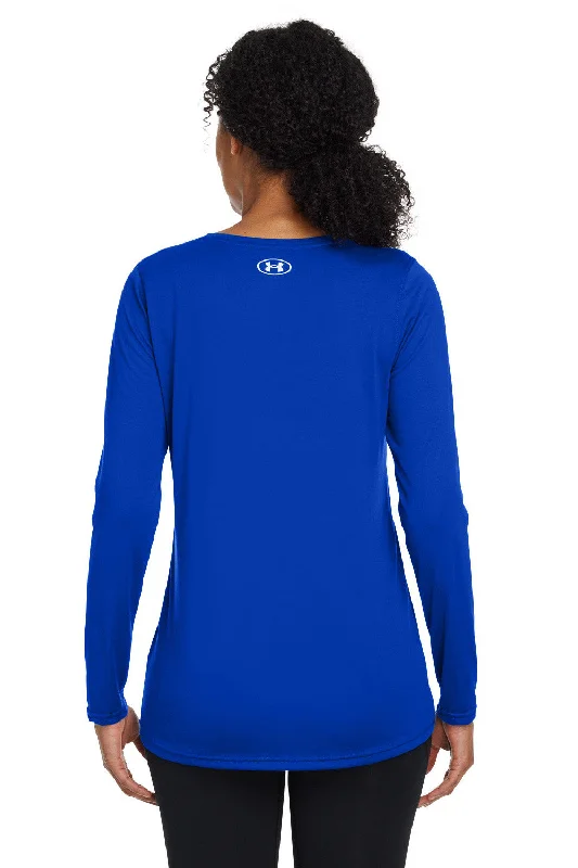 Under Armour Womens Team Tech Moisture Wicking Long Sleeve Crewneck T-Shirt - Royal Blue