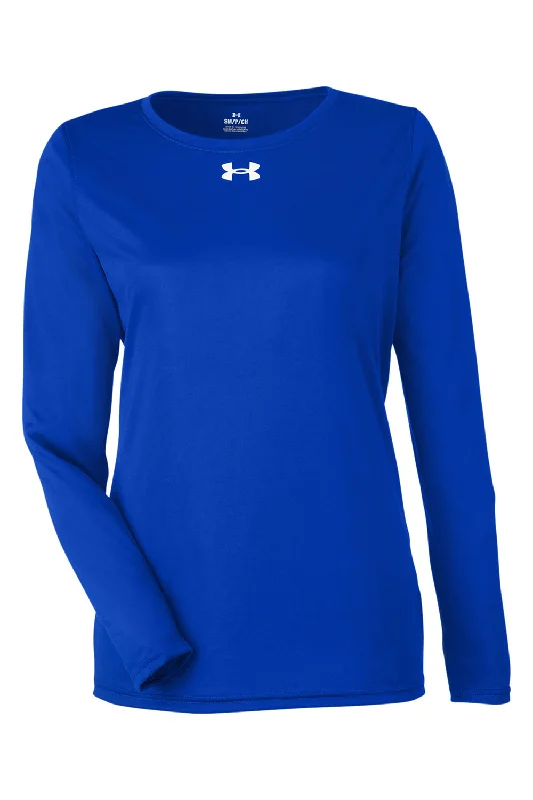 Under Armour Womens Team Tech Moisture Wicking Long Sleeve Crewneck T-Shirt - Royal Blue