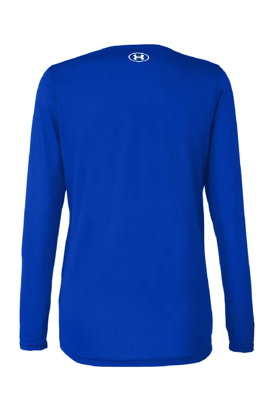 Under Armour Womens Team Tech Moisture Wicking Long Sleeve Crewneck T-Shirt - Royal Blue