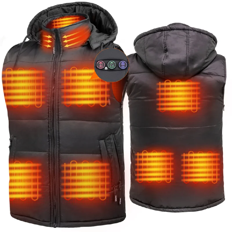 DUKUSEEK Heated Vest with Battery Pack, Lightweight Hat Detachable Unisex Size Adjustable for Outdoor Hiking Hunting