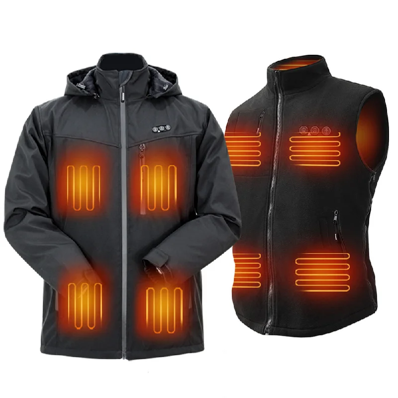 ARRIS Heated Jacket For Men+ Size Adjustable Fleece Heated Vest for Men Holiday Bundle Sale